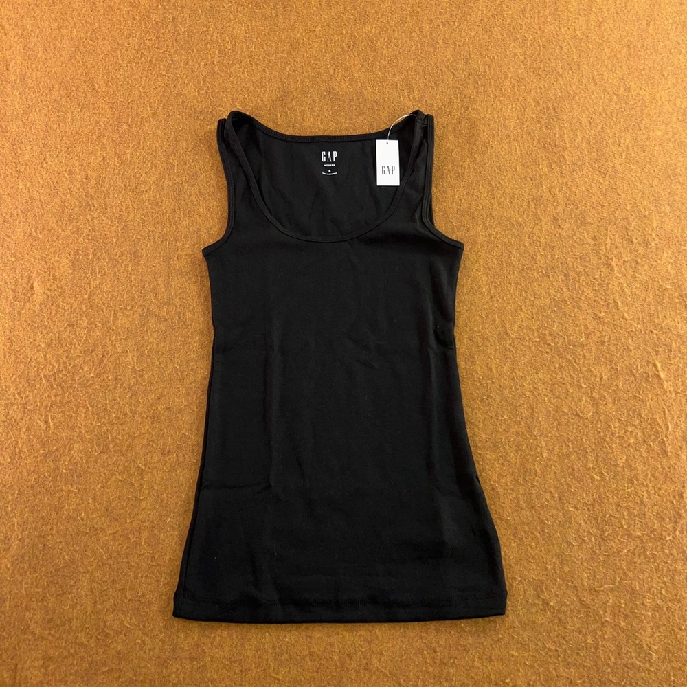 Gap Womens Small Black Modern Scoop Neck Stretch Layering Tank Top NWT